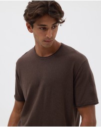 AERE - Linen Blend Rolled Hem Tee