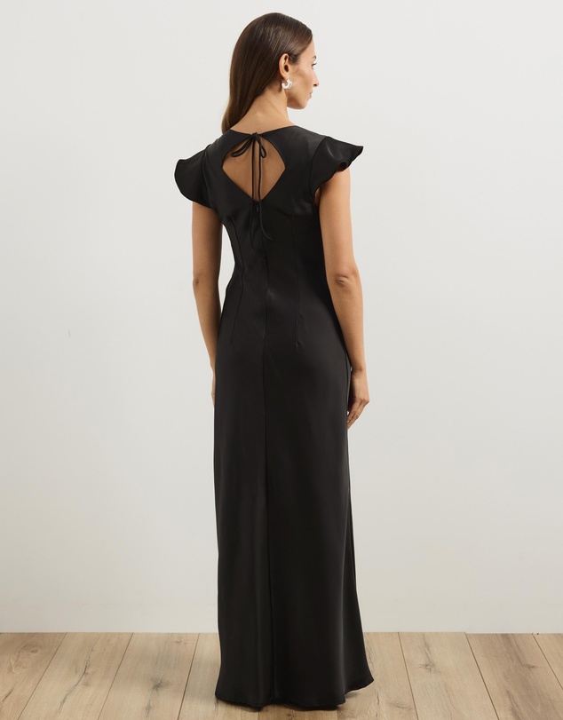 Atmos&Here - Becca Lace Trim Satin Maxi Dress