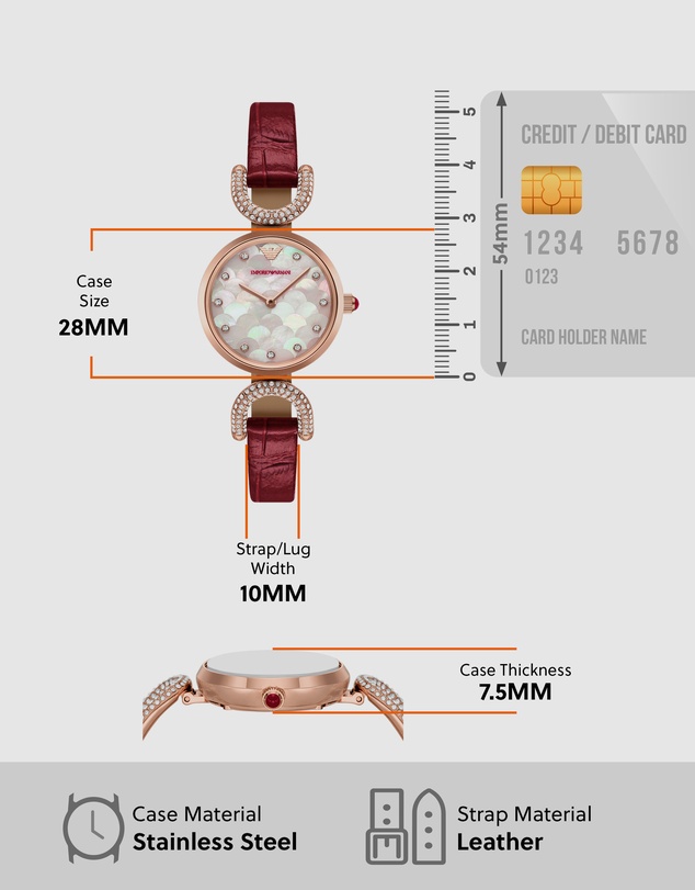 Emporio Armani - Burgundy Analogue Watch