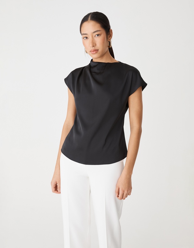 Forcast - Zafina Pleated Draped Top