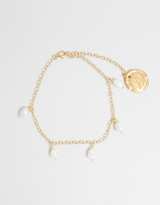 Ancient Greek Sandals - ​Fine Chain Multi Pearl Anklet