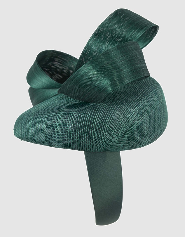 Max Alexander - Dark Green Pillbox Racing Fascinator