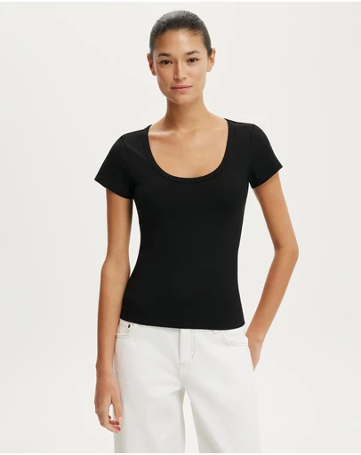 Cotton On - Everyday Smooth Scoop Neck Tee