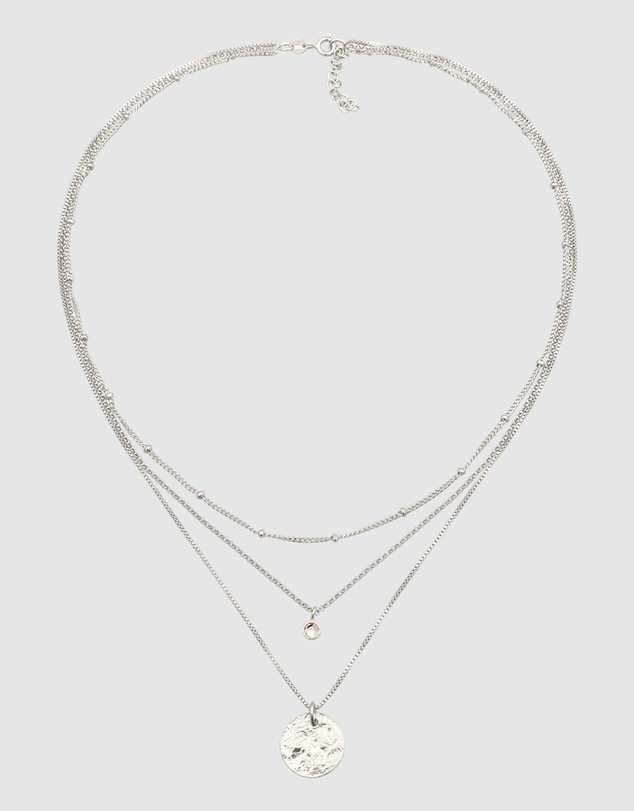 Elli Jewelry - Crystal Layered Necklace in 925 Silver