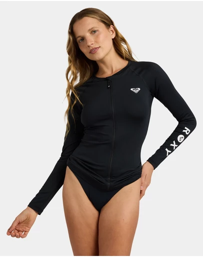Roxy - Womens Essentials Zipped Long Sleeve Rashguard