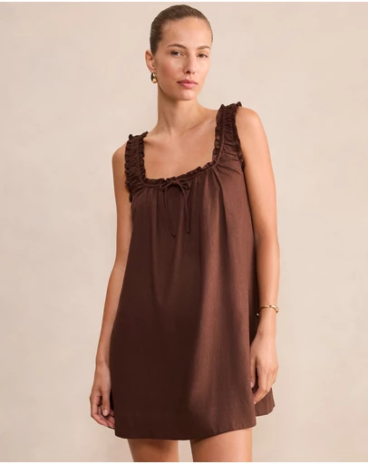 Forever New - Vivi Smock Linen Mini Dress