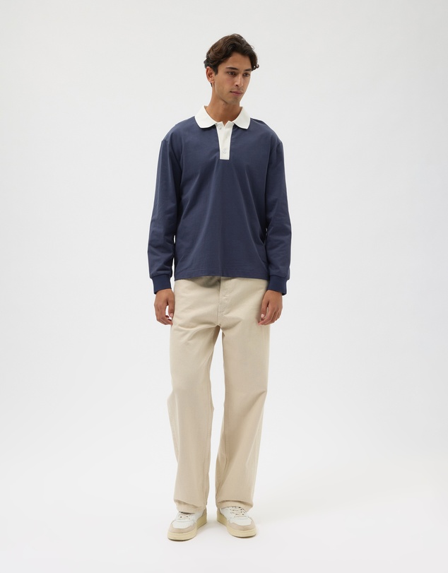 AERE - Contrast Cotton Rugby Polo