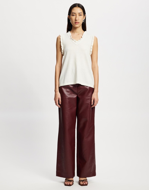 Lindsay Nicholas New York - Frill V-Neck Shell Top