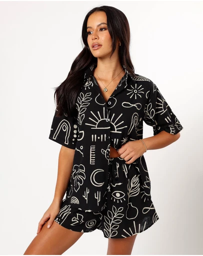 Petal & Pup - Isabella Short Set - Black Beige