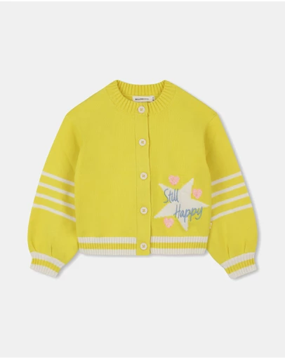 Billieblush - Star Motif Striped Sleeve Knitted Cardigan - Kids-Teens