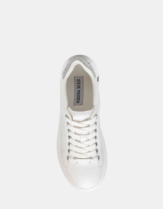 Steve Madden - Glacial-R White Silver Sneakers