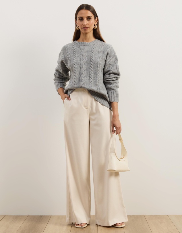 Atmos&Here - Drew Oversized Textured Cable Knit Jumper
