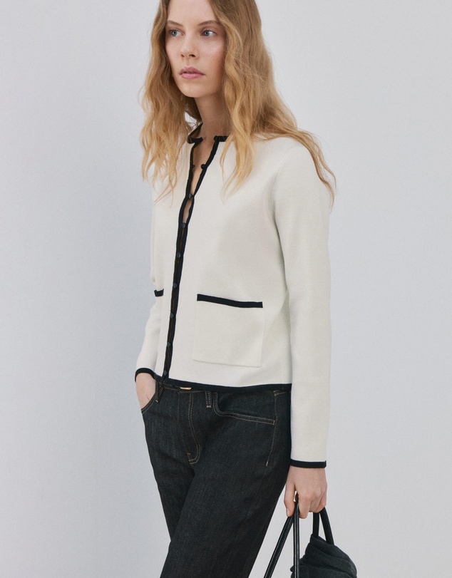 M.N.G - Contrasting Ribbed Cardigan