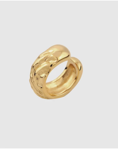 Elli Jewelry - Hammered Ear Cuff in Gold-Plated 925 Silver