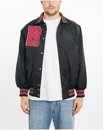 Vintage by The Real Deal - Pre Loved - Vintage 90s Black Hawk Warriors Bomber Jacket