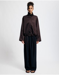 Lover - Sienna Satin Funnel Neck Bomber Jacket