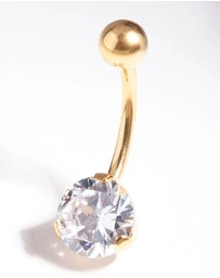 Lovisa - Gold Titanium Classic Diamante Belly Bar