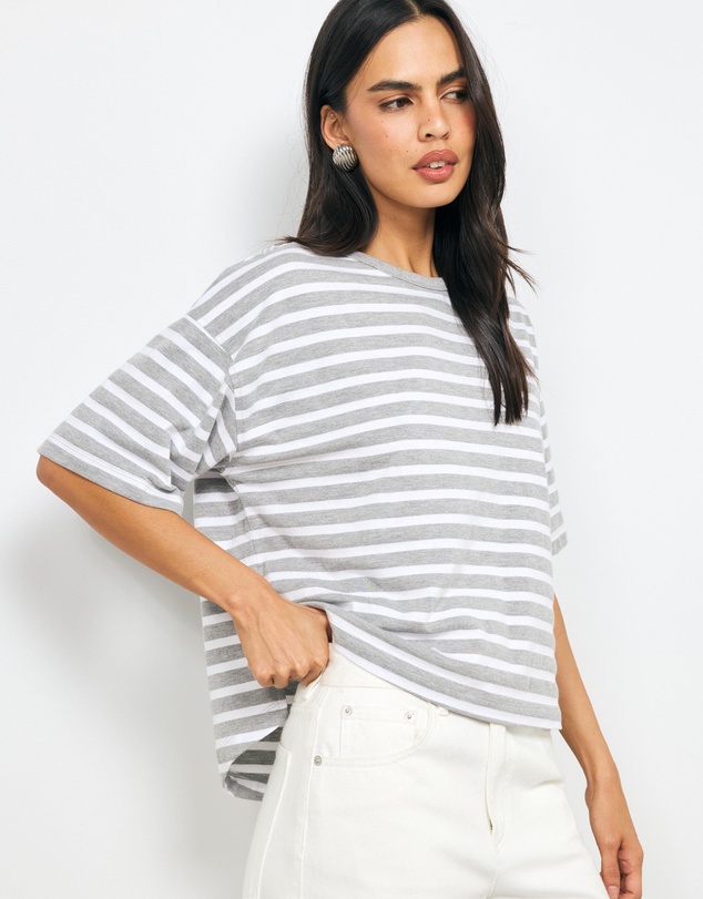 AERE - Layla Stripe Boxy Tee