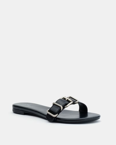 Black Oily Crinkle Leather
