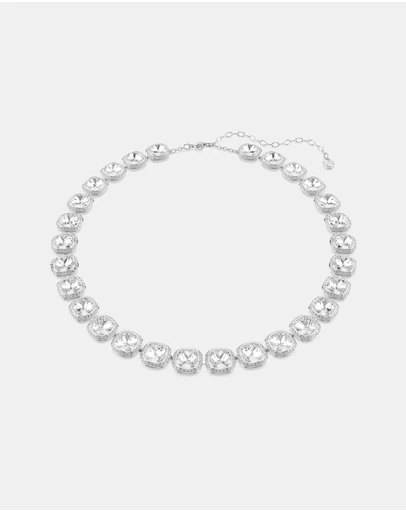 Swarovski - Una Angelic Necklace, Cushion Cut, White, Rhodium Plated
