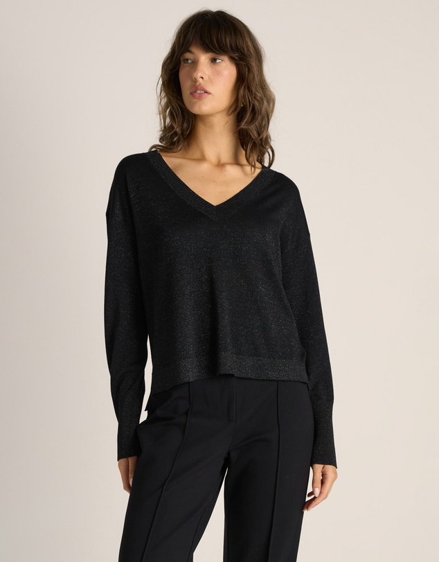 Fate + Becker - Oriane Sparkle V-Neck Knit