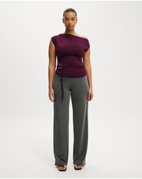 Cotton On - Georgie Off Shoulder Belt SS Top