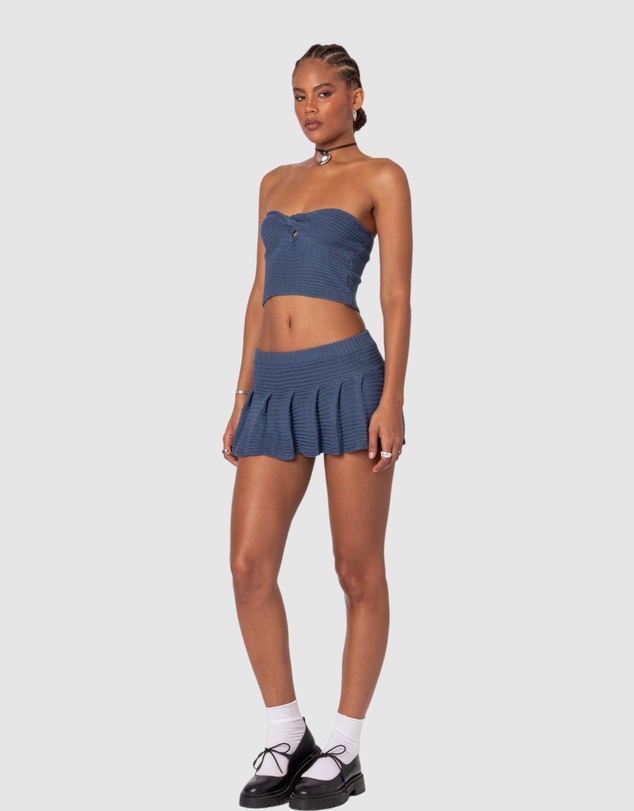 EDIKTED - Kiera Pleated Knit Mini Skirt