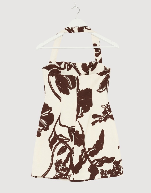 Revibe - Repaired Shona Joy Emmett Halter Draped Mini Dress - AU 8