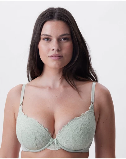 Bras N Things - Bethany Essentials Contour Plunge Bra - Light Green