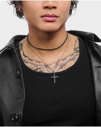 THOMAS SABO - Blackened cross pendant with zirconia
