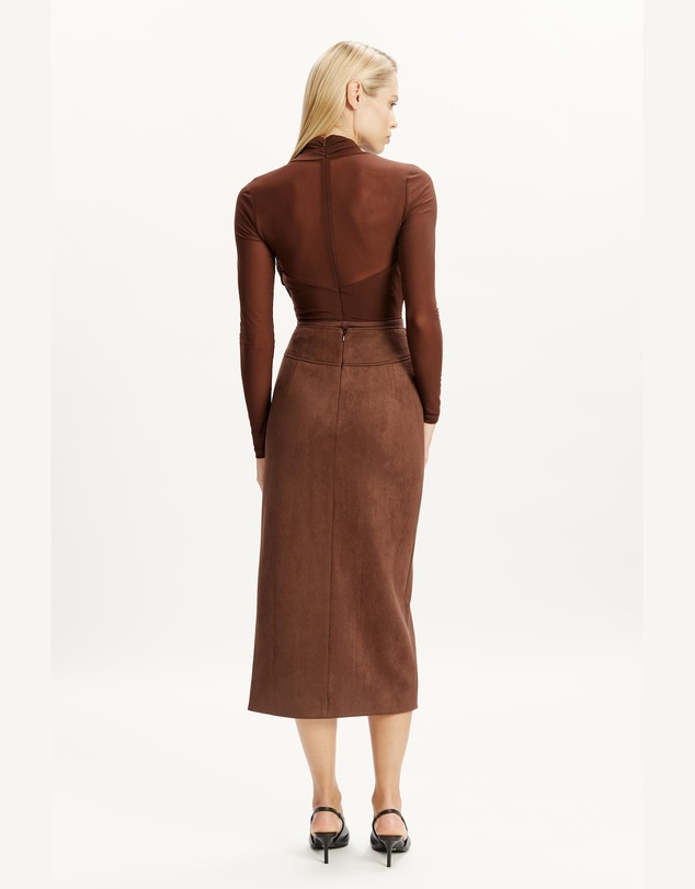 Bardot - Dante Vegan Suede Midi Skirt
