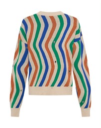 ONE TEASPOON - Acid Trip Knitted Wool Sweater - Striped Cream