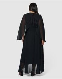 Pink Dusk by Curve Project - Electric Chemistry Cape Maxi Dress