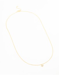 Lovisa - Gold Plated Sterling Silver Cubic Zirconia Flower Necklace