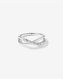 Michael Hill - 0.20 Carat TW Round Brilliant Diamond Crossover Ring in Sterling Silver