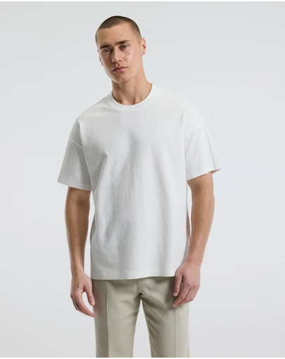 Calibre - Loose Fit Crepe T-shirt White