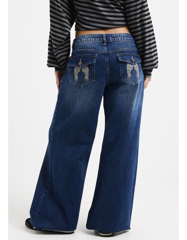 Neon Hart - Cindy Low Wide Denim Jeans