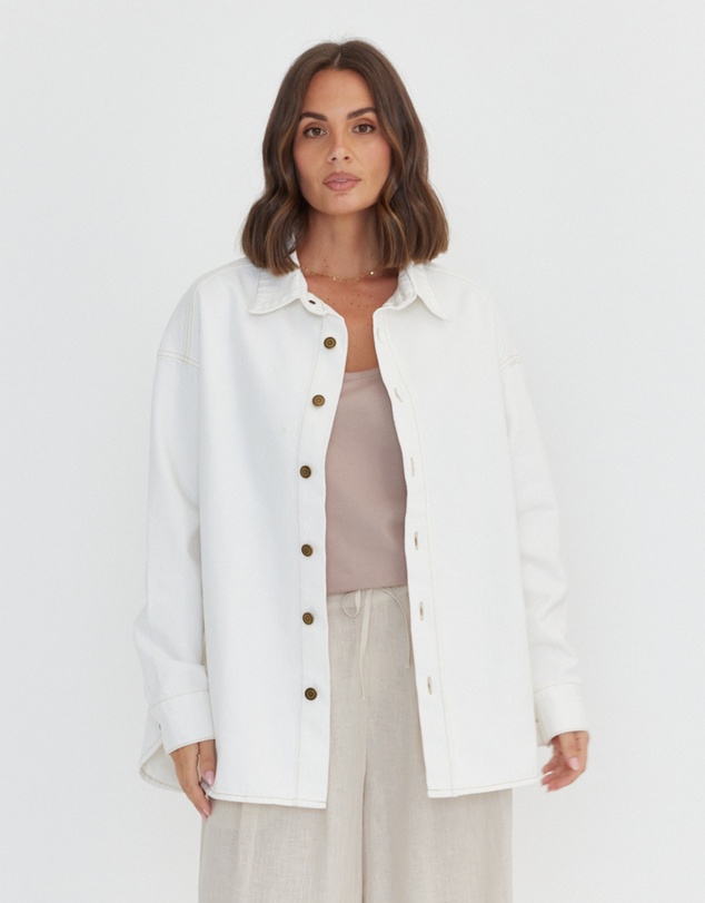 ALEXANDRA - Basen Shacket White Denim