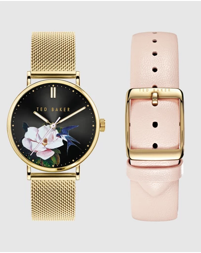 Ted Baker - Phylipa Floral Gold-Tone Watch and Strap Gift Set