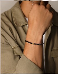 Nialaya Jewellery - Wristband With Dark Japanese Miyuki Beads
