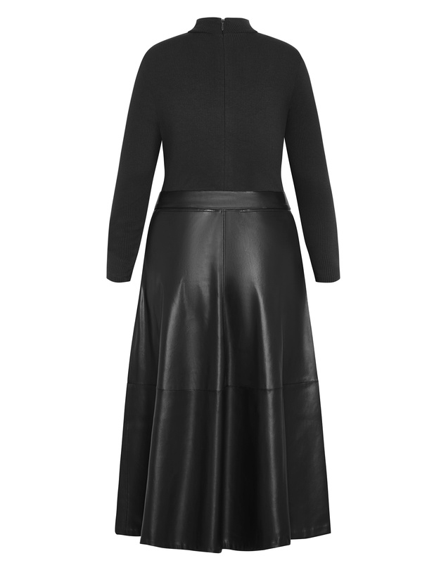 City Chic - Lola Mixed Media A Line Dress