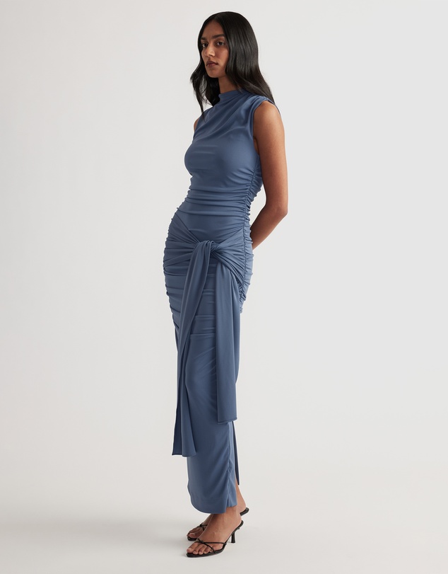 Decjuba - Robin Ruched Tie Maxi Dress
