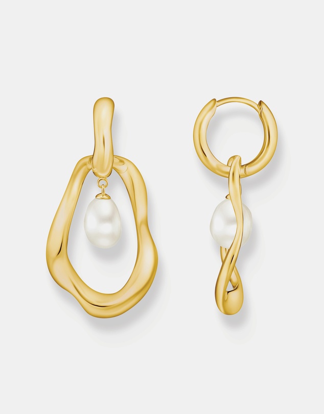 THOMAS SABO - THOMAS SABO Hoop Earrings with Freshwater Pearls In Gold