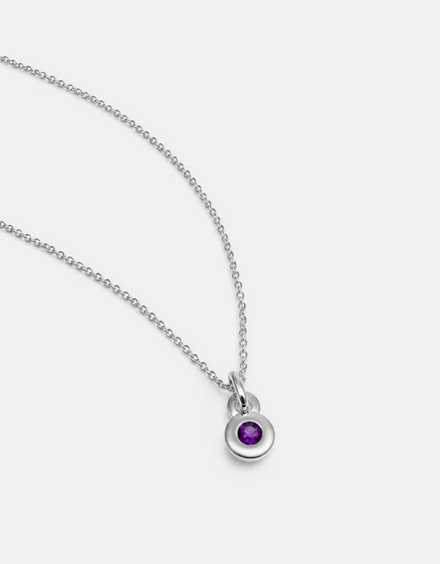 Najo - February Silver & Amethyst Birthstone Necklace
