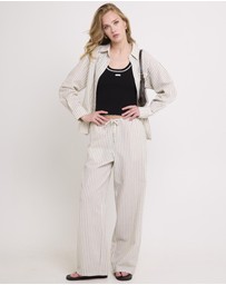 Subtitled - Morgan Stripe Oversized Long Sleeve Shirt