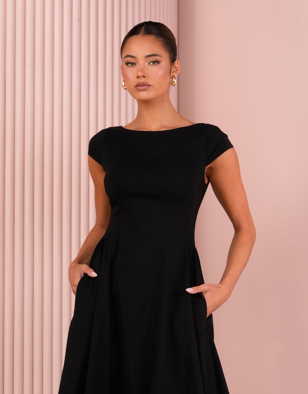 Azzurielle - Quintin Full Skirt Midi Dress