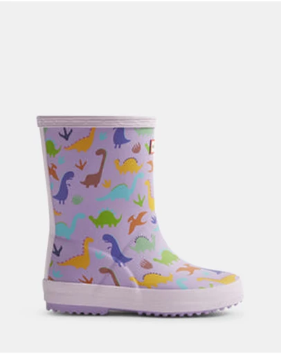 Hunter - Kids First Dinosaur Print Boot Purple Dinosaur