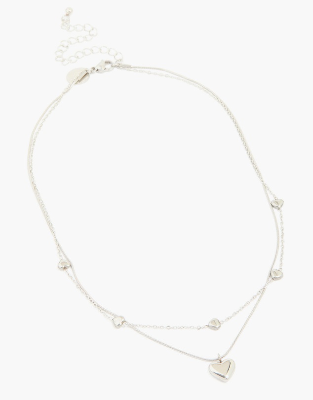 Lovisa - Waterproof Stainless Steel Multi Heart Charms Layered Necklace