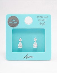 Lovisa - Sterling Silver Round Cubic Zirconia Pear Drop Earrings