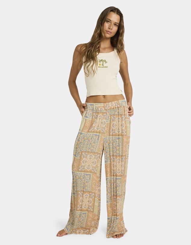 Billabong - Womens Follow Me Elastic-waist Linen Pants